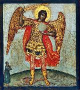 Simon Ushakov Archangel Michael Trampling the Devil Underfoot. oil